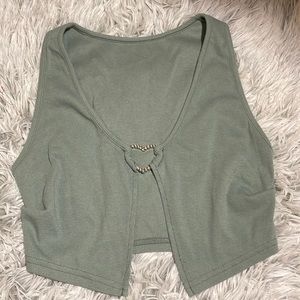 cute crop top with a rhinestones shaped like a heart